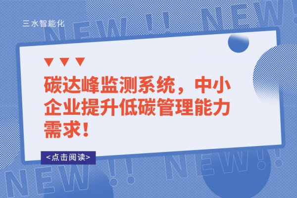 碳達峰監(jiān)測系統(tǒng)，中小企業(yè)提升低碳管理能力需求！